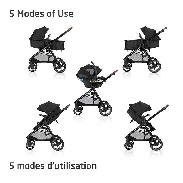 Maxi Cosi Basalt Black Zelia Max 5 in 1 Travel System | Canadian