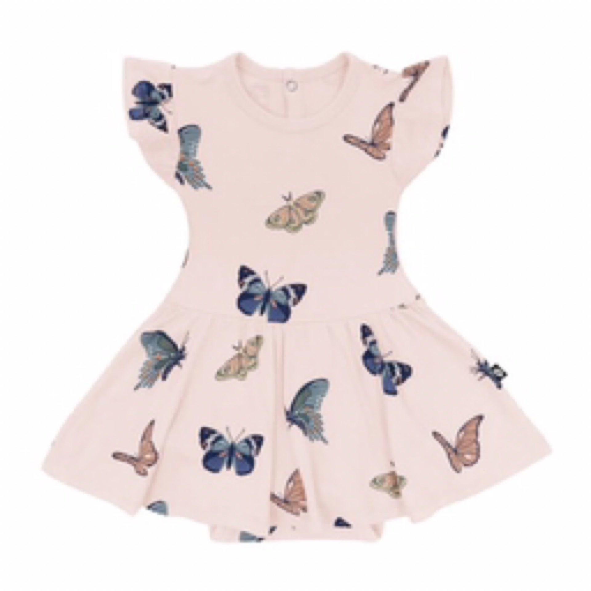 Kyte Baby Twirl Bodysuit Dress - Blush Butterfly Kyte Baby Twirl Bodysuit Dress - Blush Butterfly