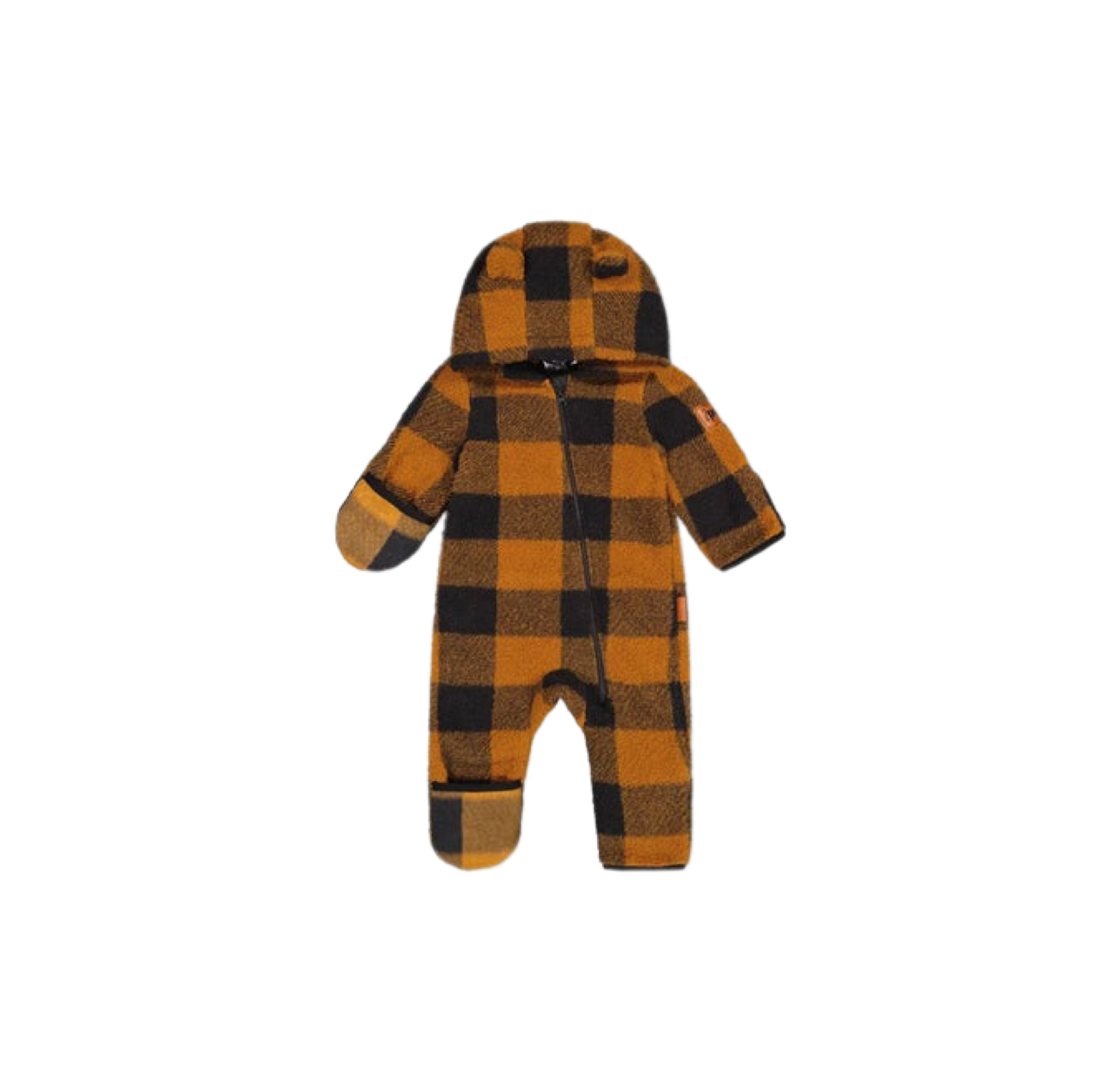 Baby Mid-Season Sherpa One Piece Caramel And Black Plaid Baby Mid-Season Sherpa One Piece Caramel And Black Plaid